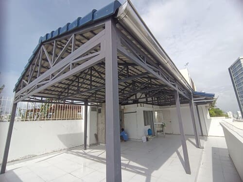 thi công mái che sân thượng (2)