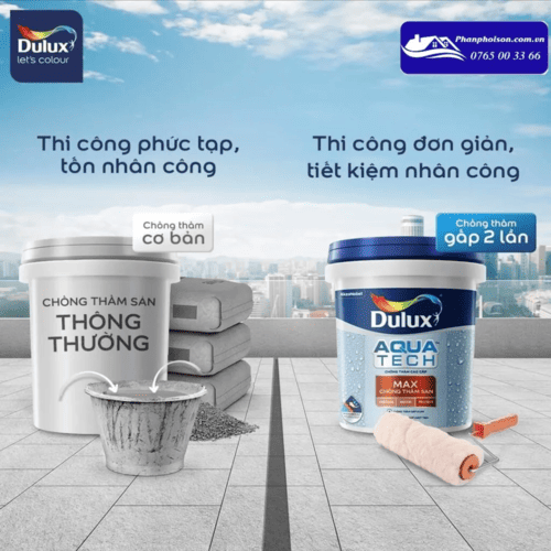 Chống thấm sàn Dulux Aquatech Max – Giải pháp siêu bền cho sàn mái, sân thượng, nhà tắm